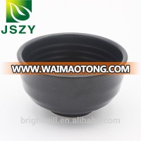 Black matcha tea bowl with wintersweet, thick ceramic matcha bowl, matcha chawan